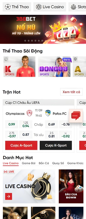 388Bet app tải nhanh trên iOS và Android, chơi game cá cược mọi lúc mọi nơi an toàn